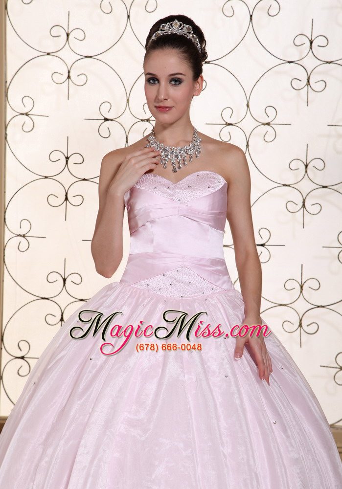 wholesale beautiful baby pink 2013 quinceanera dress in california sweetheart beaded decorate bust