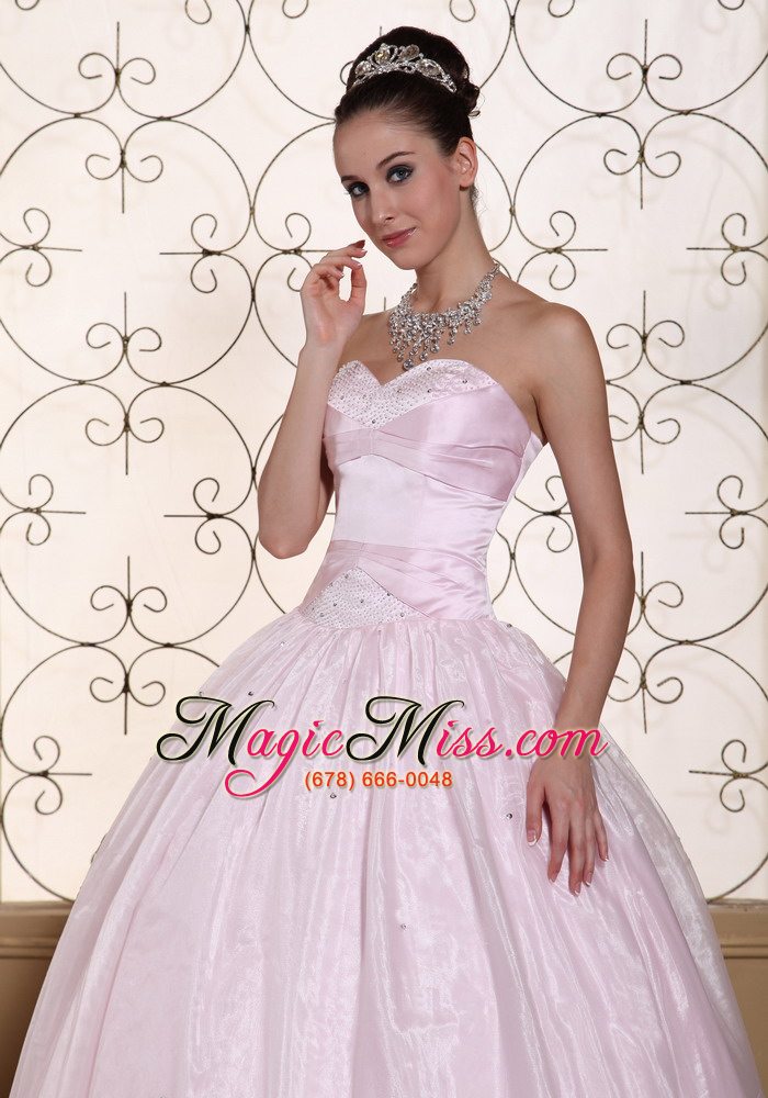 wholesale beautiful baby pink 2013 quinceanera dress in california sweetheart beaded decorate bust