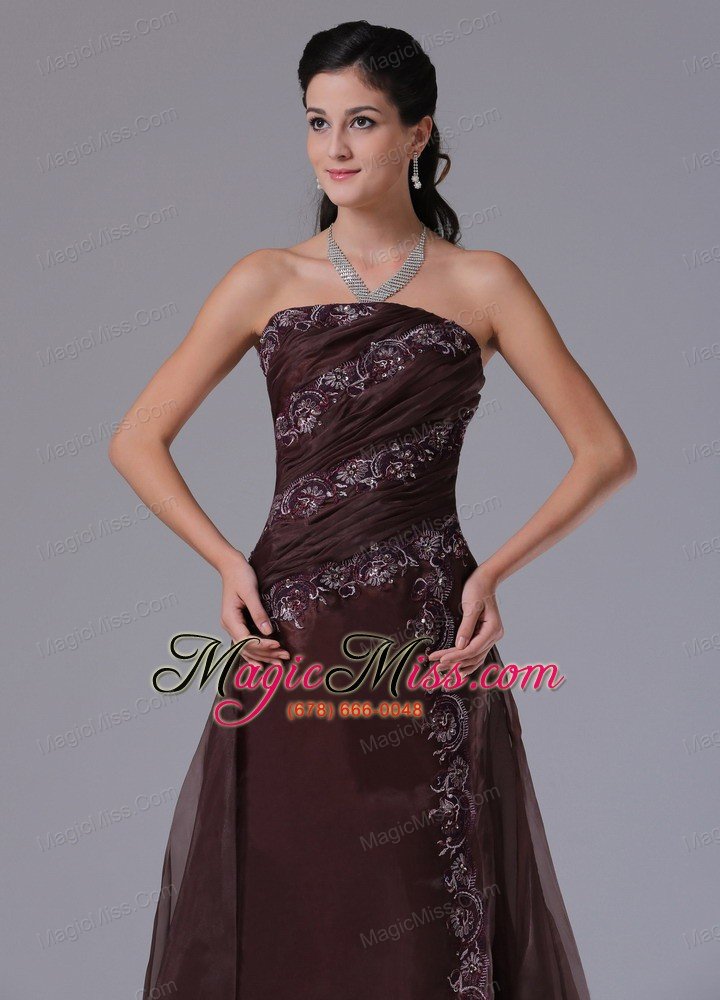 wholesale wholesale brown column appliques decorate 2013 prom celebity dress with strapless in bloomfield connecticut