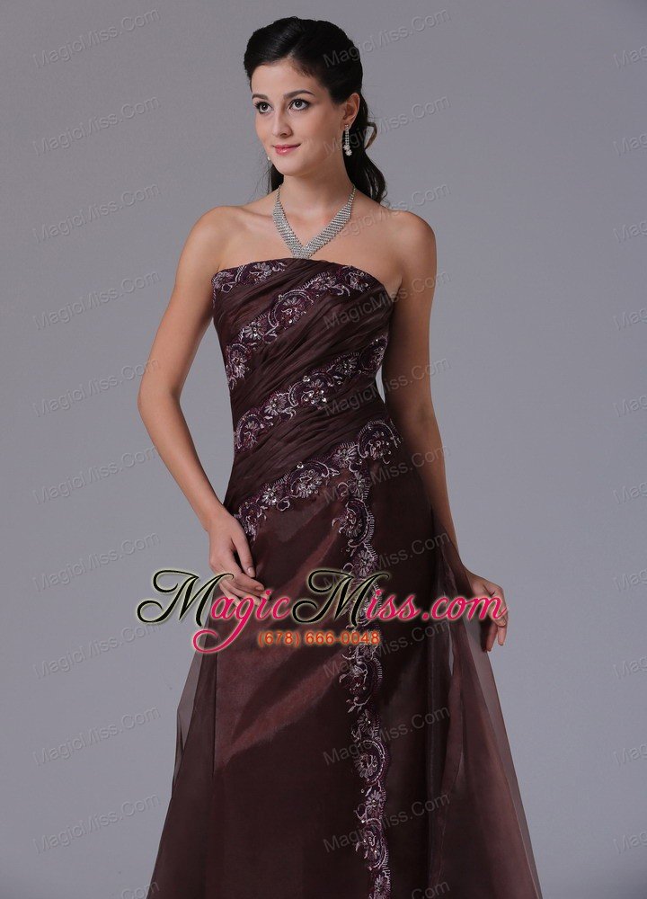 wholesale wholesale brown column appliques decorate 2013 prom celebity dress with strapless in bloomfield connecticut