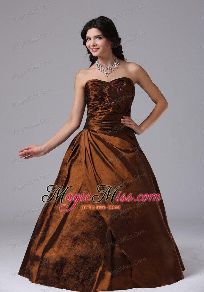 wholesale rust red ruched bodice and sweetheart for modest prom dress with taffeta in arizona