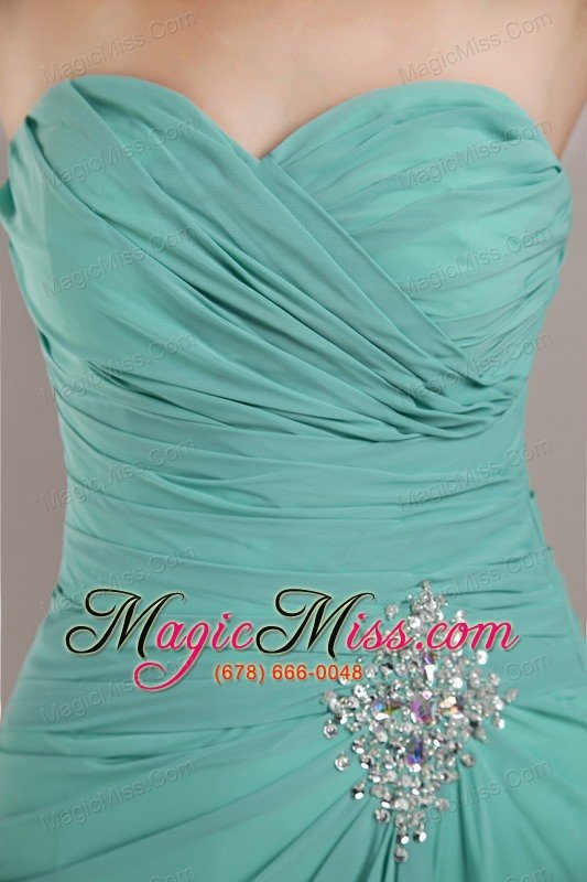 wholesale light blue empire sweetheart floor-length chiffon beading prom dress