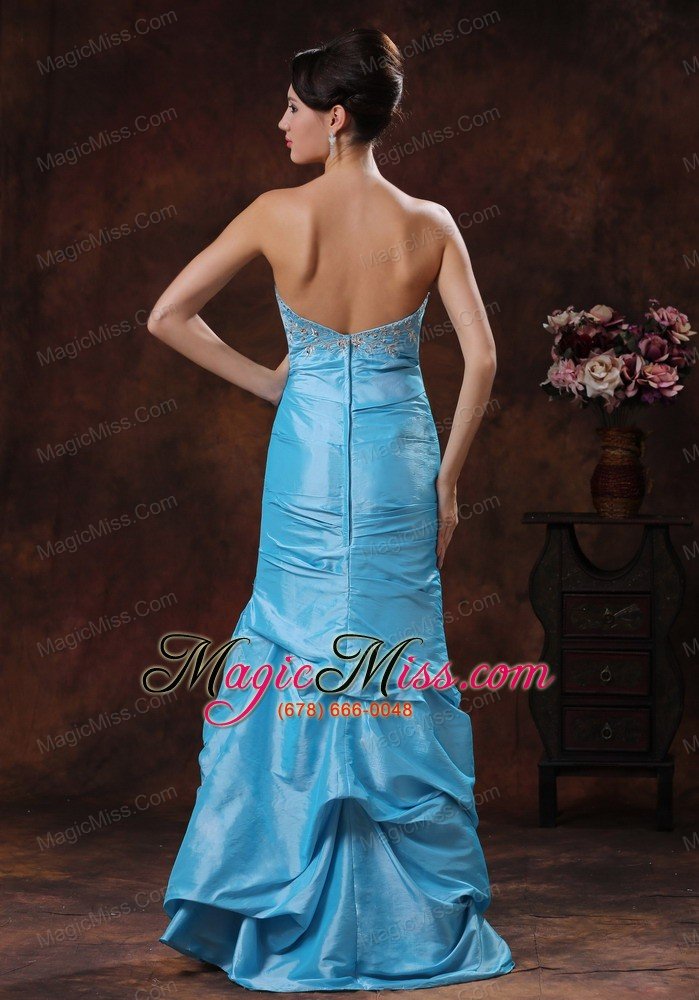 wholesale aqua blue mermaid prom dress clearances with beaded decorate bust in albertville alabama