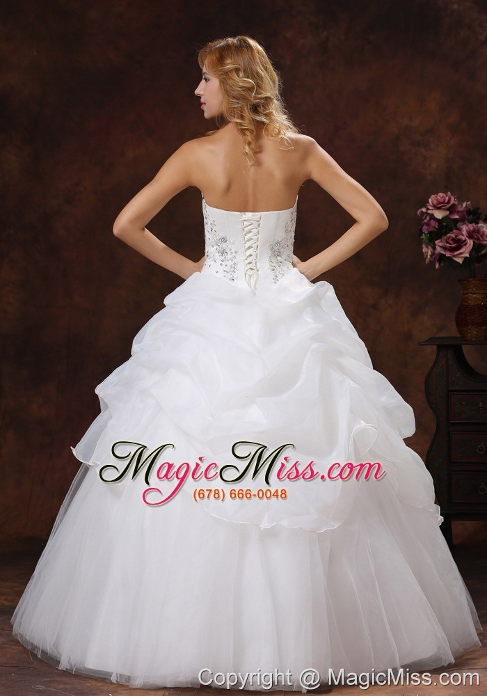 wholesale beaded decorate bodice a-line sweetheart neckline floor-length organza and tulle 2013 wedding dress