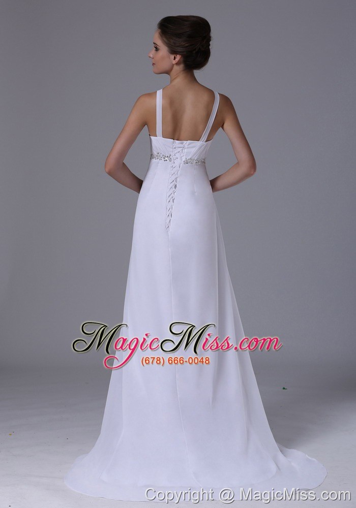 wholesale beaded decorate waist empire straps wedding dress chiffon in auburn hills michigan