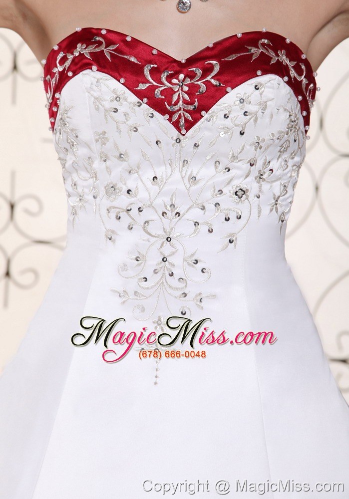 wholesale embroidery in satin modest chapel train for 2013 wedding dress