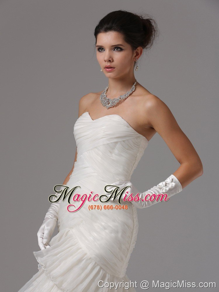 wholesale mermaid custom made ruched bodice and ruffled layers for 2013 wedding dress in camarillo california