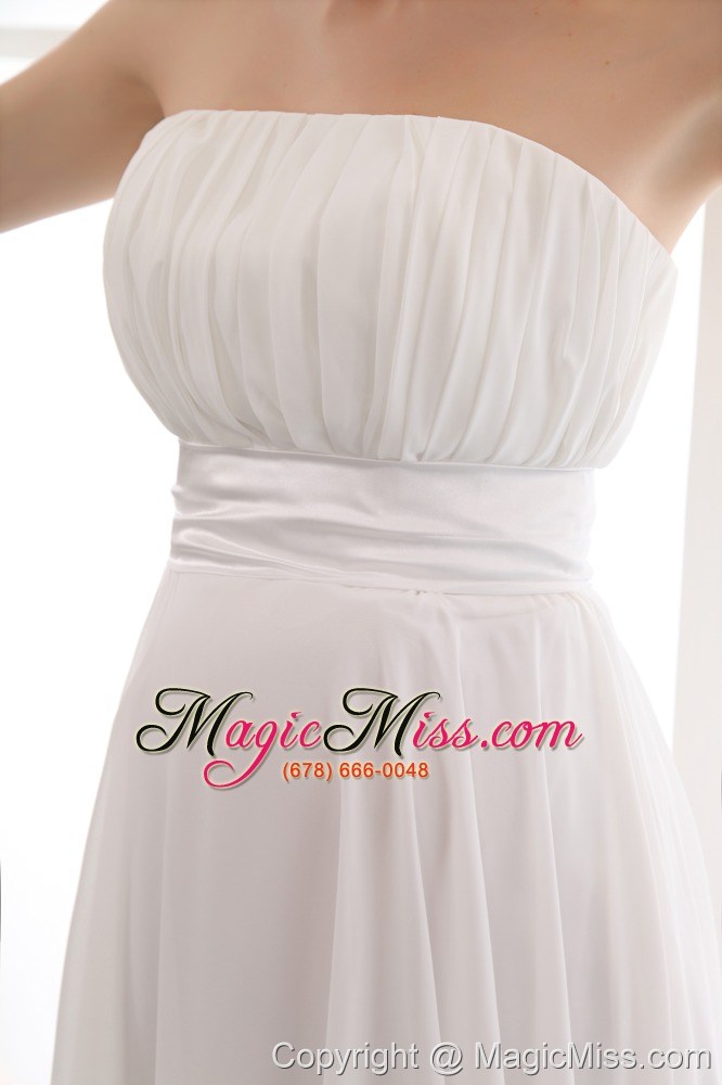 wholesale white empire strapless floor-length chiffon ruch maternity dress