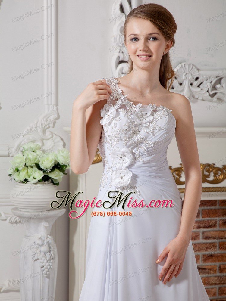 wholesale lovely a-line high-neck court train lace and chiffon bowknot wedding dress