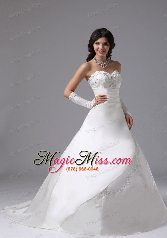 wholesale ball gown wedding dress in century city california with embroidery brush train
