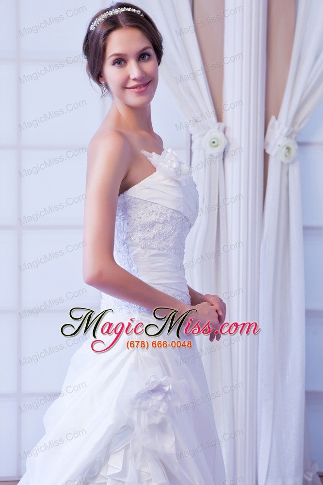 wholesale the most popular a-line / princess sweetheart court train taffeta appliques wedding dress