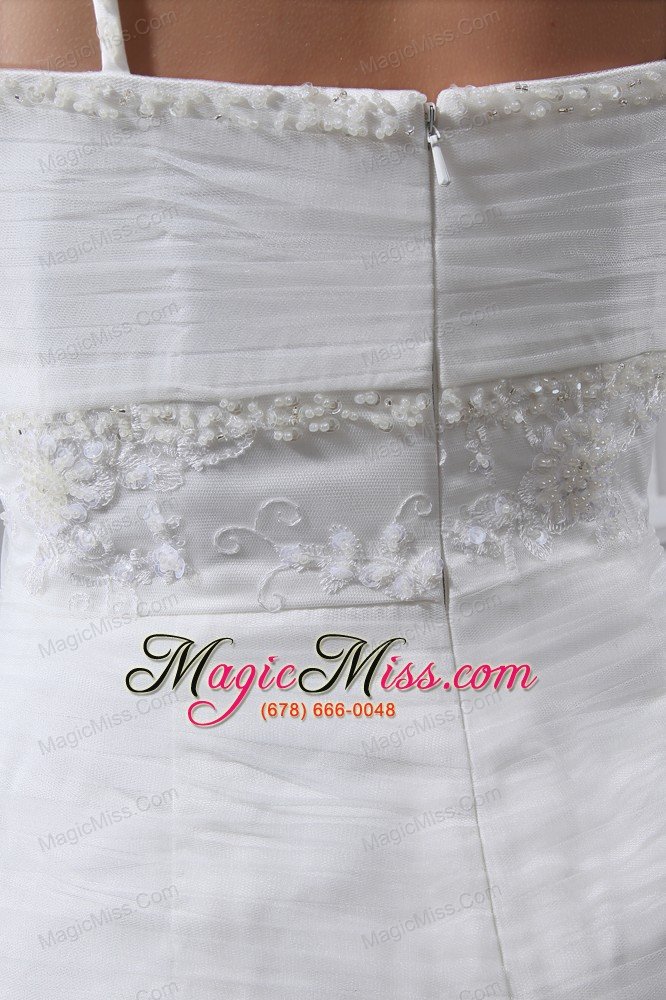 wholesale embroidery beding v-neck ruching mermaid court train wedding dress