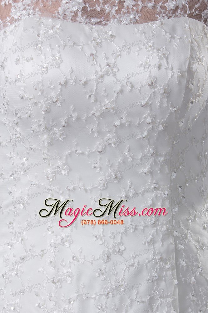 wholesale off the shoulder 3/4 sleeves lace a-line wedding dress