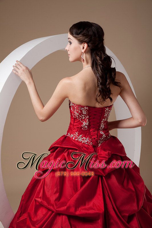 wholesale red a-line sweetheart floor-length taffeta appliques prom / evening dress