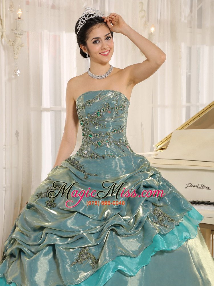 wholesale multi-color embroidery decorate quinceanera dress clearance with strapless in oruro