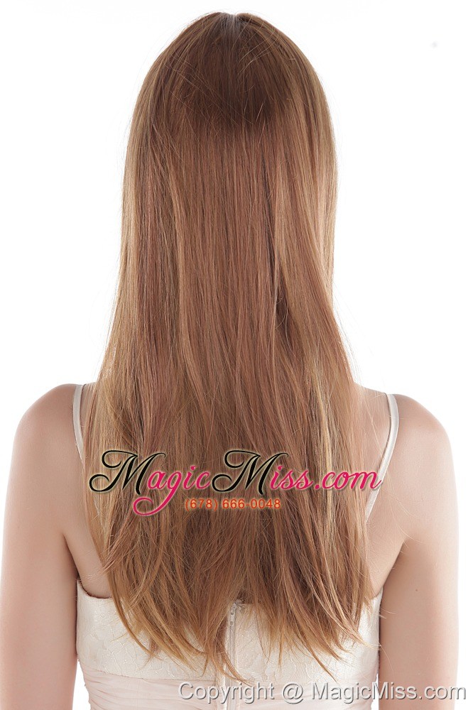 wholesale elegant blonde long silky straight human hair wig