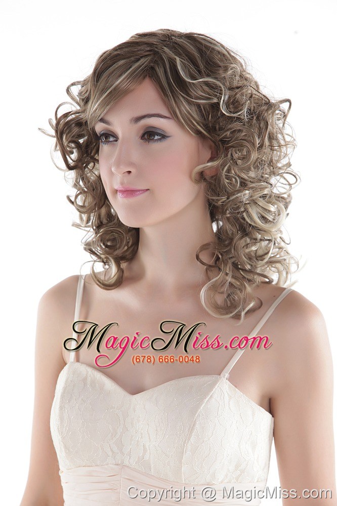wholesale sexy mixed color short synthetic curly hair wig