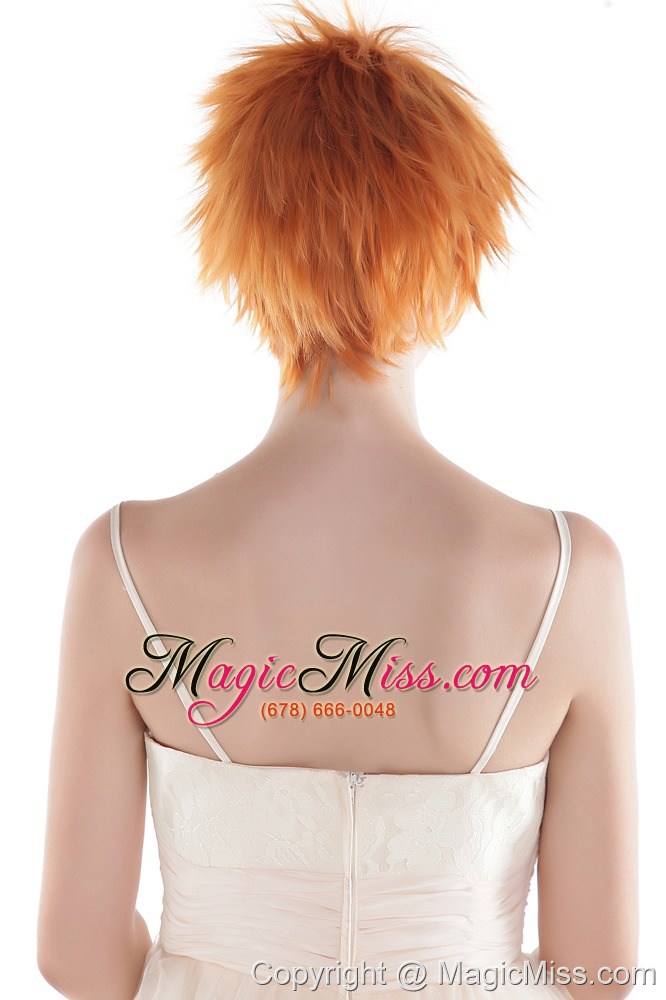 wholesale super hot orange short high quality synthetic hair wig