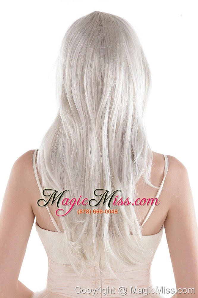 wholesale hot long gray wavy synthetic party wig