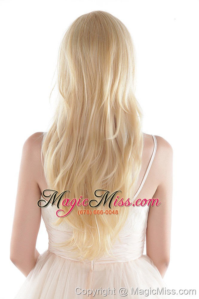 wholesale long synthetic blonde straight hair wig
