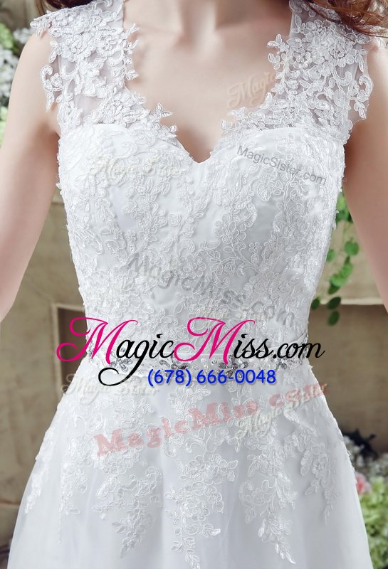 wholesale wonderful white long sleeves tulle and lace court train clasp handle wedding gown for wedding party