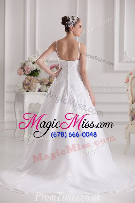 wholesale smart beading and lace and appliques wedding gowns white zipper sleeveless brush train