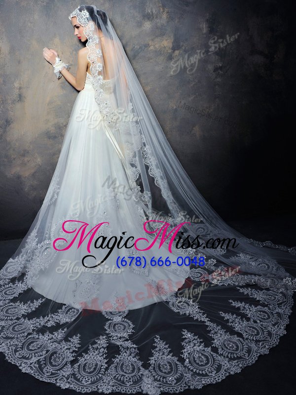 wholesale beautiful court train empire bridal gown white sweetheart chiffon sleeveless with train lace up