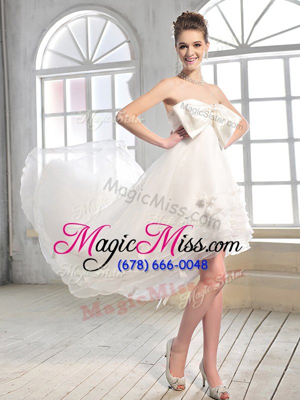 wholesale hot selling white sleeveless chiffon zipper wedding dress for wedding party