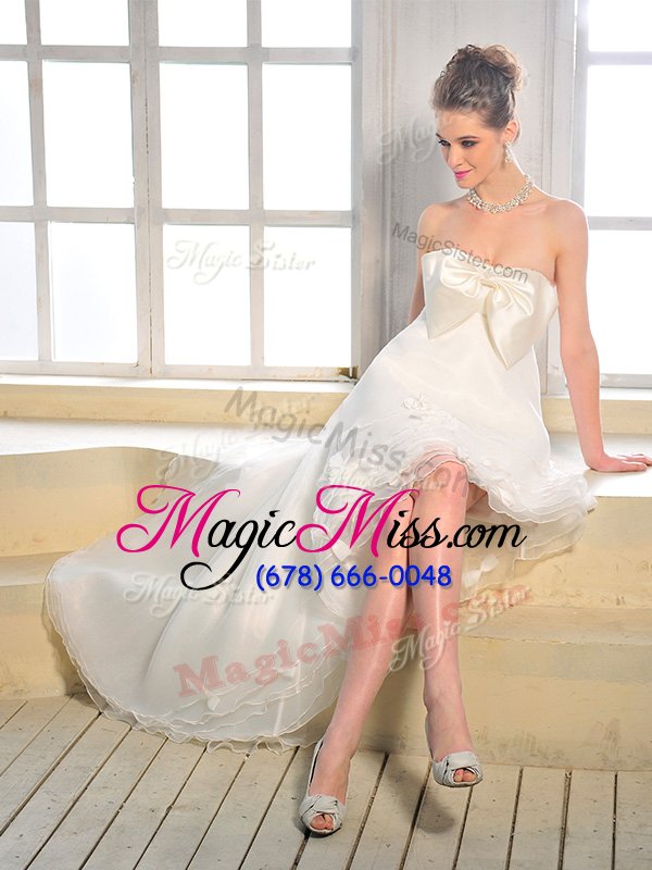 wholesale hot selling white sleeveless chiffon zipper wedding dress for wedding party