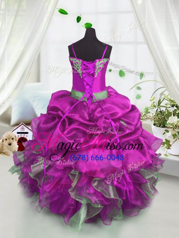 wholesale wonderful sleeveless beading and ruffles and pick ups lace up little girls pageant gowns
