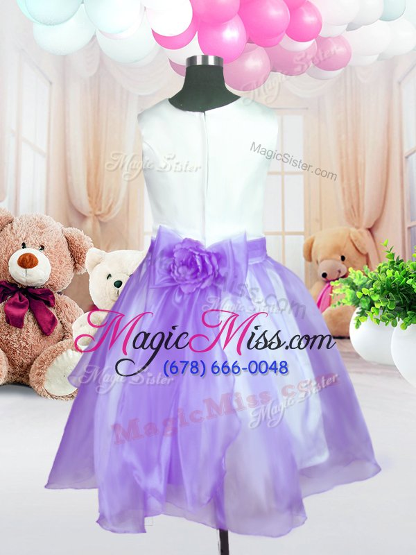 wholesale great scoop sleeveless organza little girl pageant gowns hand made flower zipper