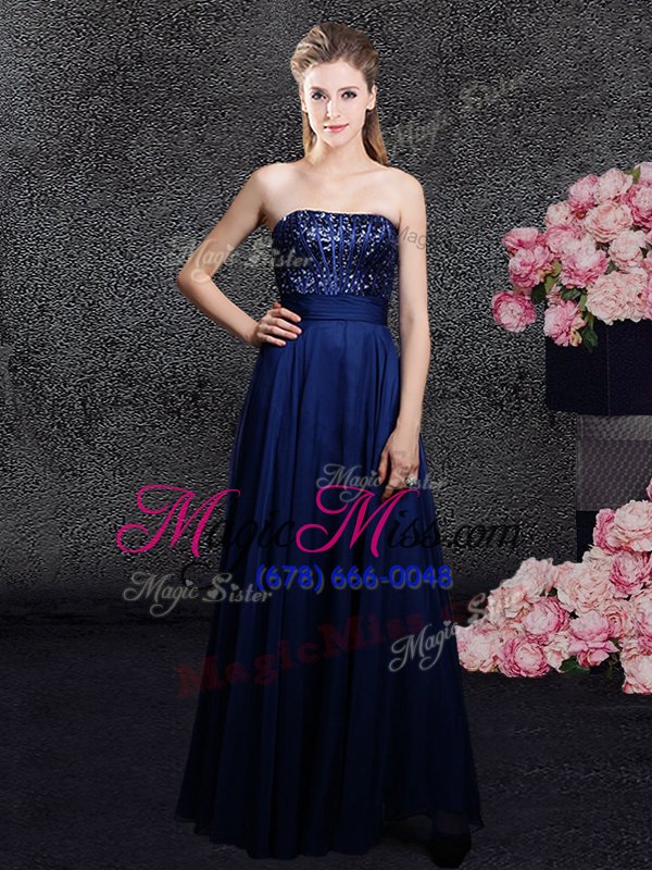 wholesale pretty sleeveless zipper floor length sequins prom dresses