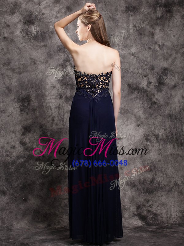 wholesale excellent sweetheart sleeveless chiffon homecoming party dress appliques zipper