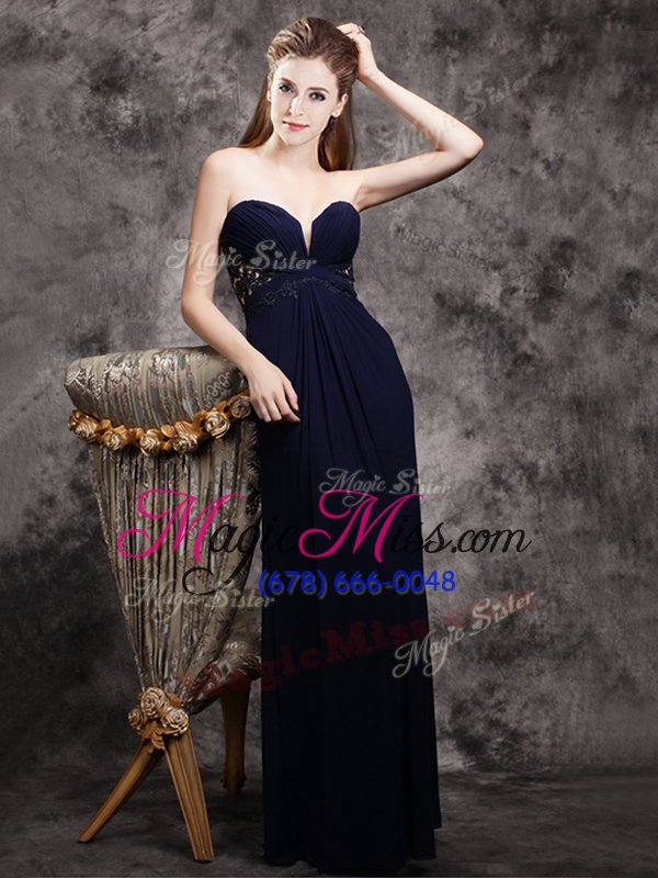 wholesale excellent sweetheart sleeveless chiffon homecoming party dress appliques zipper