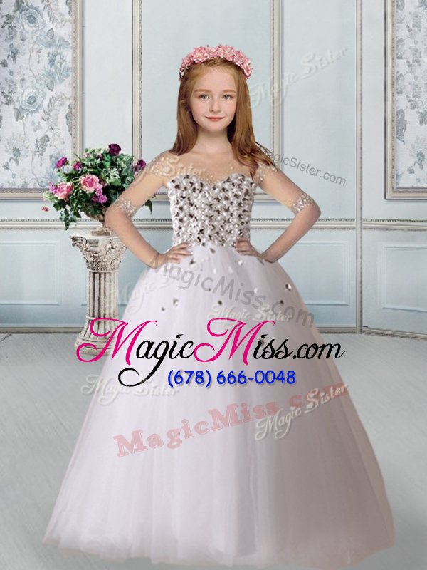 wholesale deluxe sleeveless floor length appliques lace up sweet 16 quinceanera dress with white