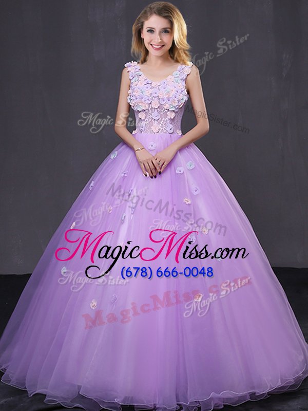 wholesale hot sale tulle sleeveless floor length 15 quinceanera dress and lace and appliques