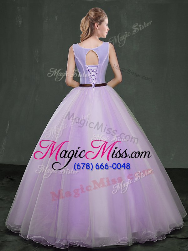 wholesale super scoop lavender organza lace up sweet 16 dress sleeveless floor length appliques