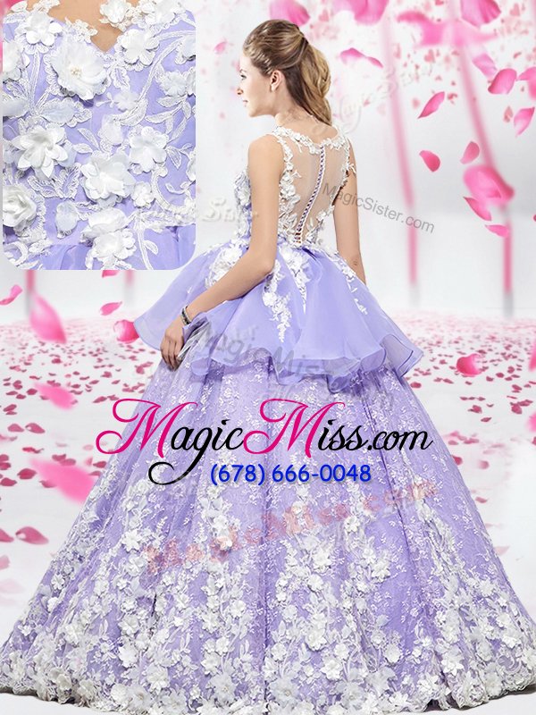 wholesale fitting scoop sleeveless organza and tulle lace up sweet 16 dress for military ball and sweet 16 and quinceanera