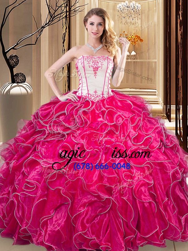 wholesale delicate coral red sleeveless organza lace up sweet 16 dress for military ball and sweet 16 and quinceanera