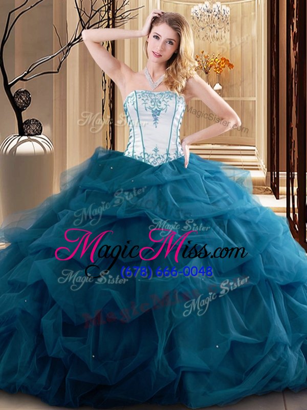 wholesale ruffled white and red sleeveless tulle lace up quinceanera gowns for military ball and sweet 16 and quinceanera