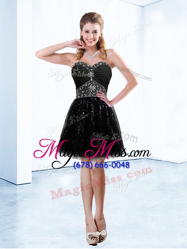 wholesale sumptuous black sleeveless tulle lace up club wear for prom and party