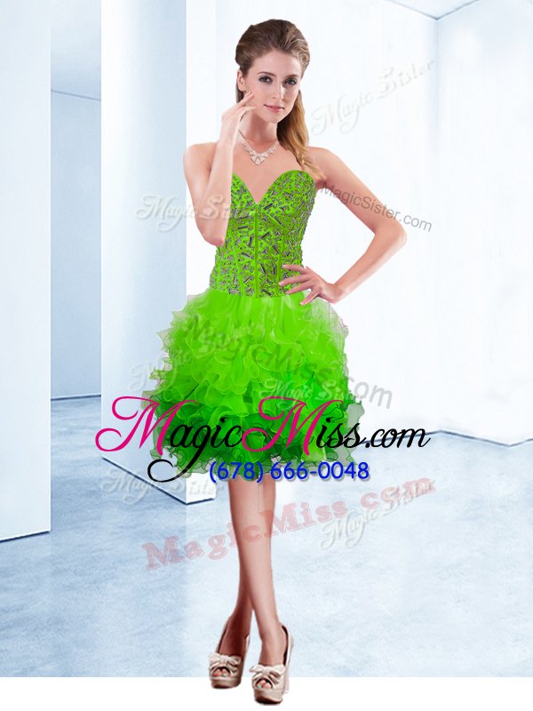 wholesale custom design sleeveless organza lace up homecoming dress for prom and party