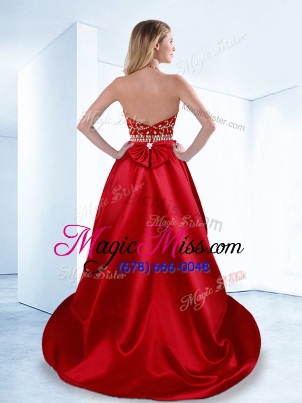 wholesale comfortable high low red prom gown halter top sleeveless zipper