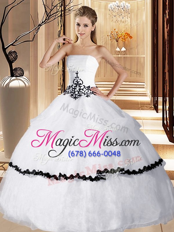 wholesale ruffled floor length ball gowns sleeveless white quinceanera gown lace up