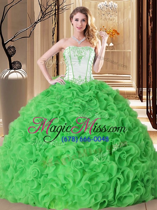 wholesale superior sleeveless fabric with rolling flowers lace up 15th birthday dress for military ball and sweet 16 and quinceanera