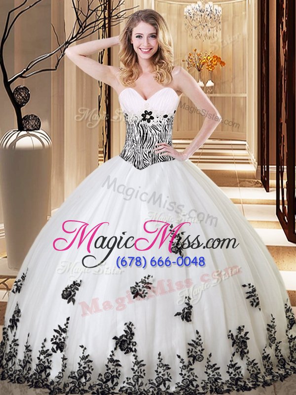 wholesale floor length lace up quinceanera dresses white and in for military ball and sweet 16 and quinceanera with appliques