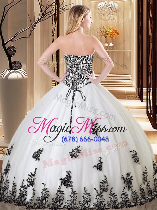 wholesale floor length lace up quinceanera dresses white and in for military ball and sweet 16 and quinceanera with appliques
